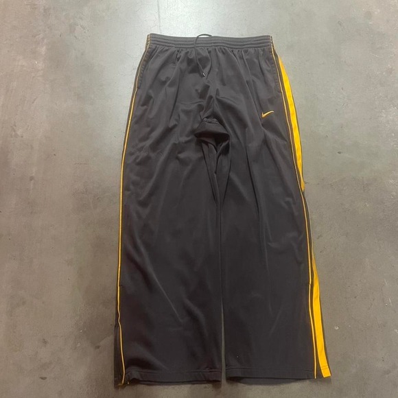Nike Other - Y2K Nike basketball men grey gold stripe baggy track pants 0 inch leg xxl